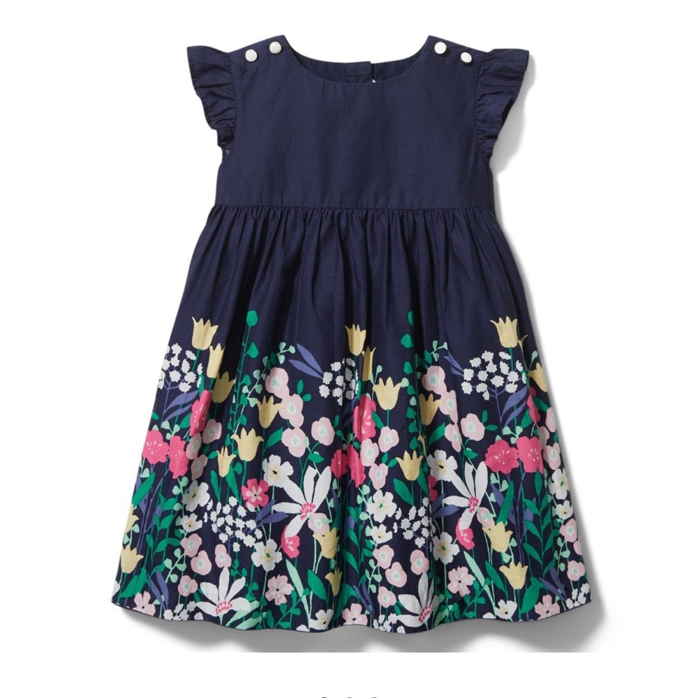 Janie and Jack floral border girls size 6 dress EUC!